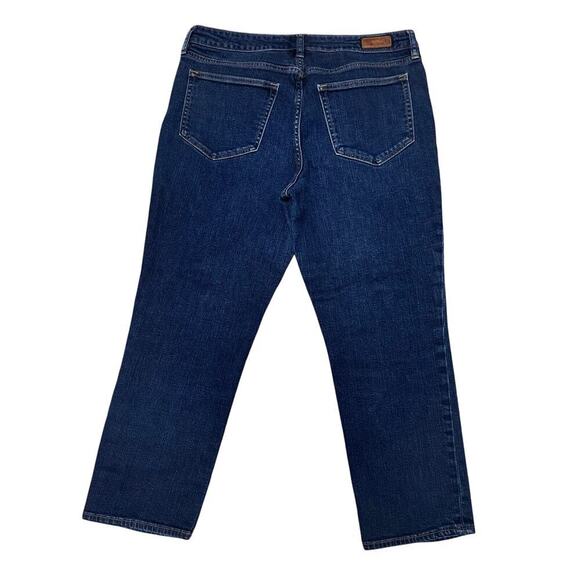 Lands’ End Mid Rise Crop Jeans - Size 12 Blue Denim Gently Used - Picture 2 of 5